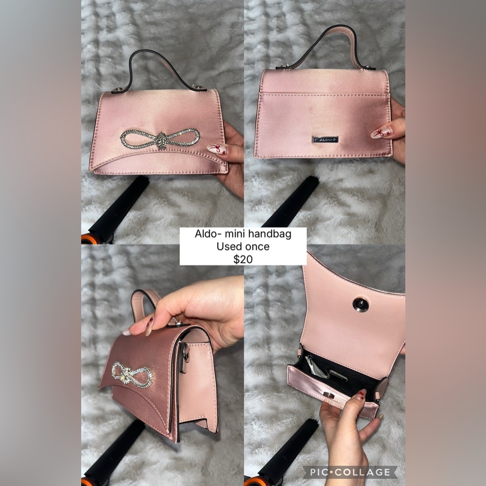 Aldo Blush Pink Mini Bag with Bow Accent
